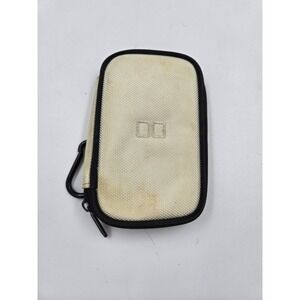 Nintendo DS Canvas Carrying Case RDS Industries Tan Black Carabiner Zip Pouch
